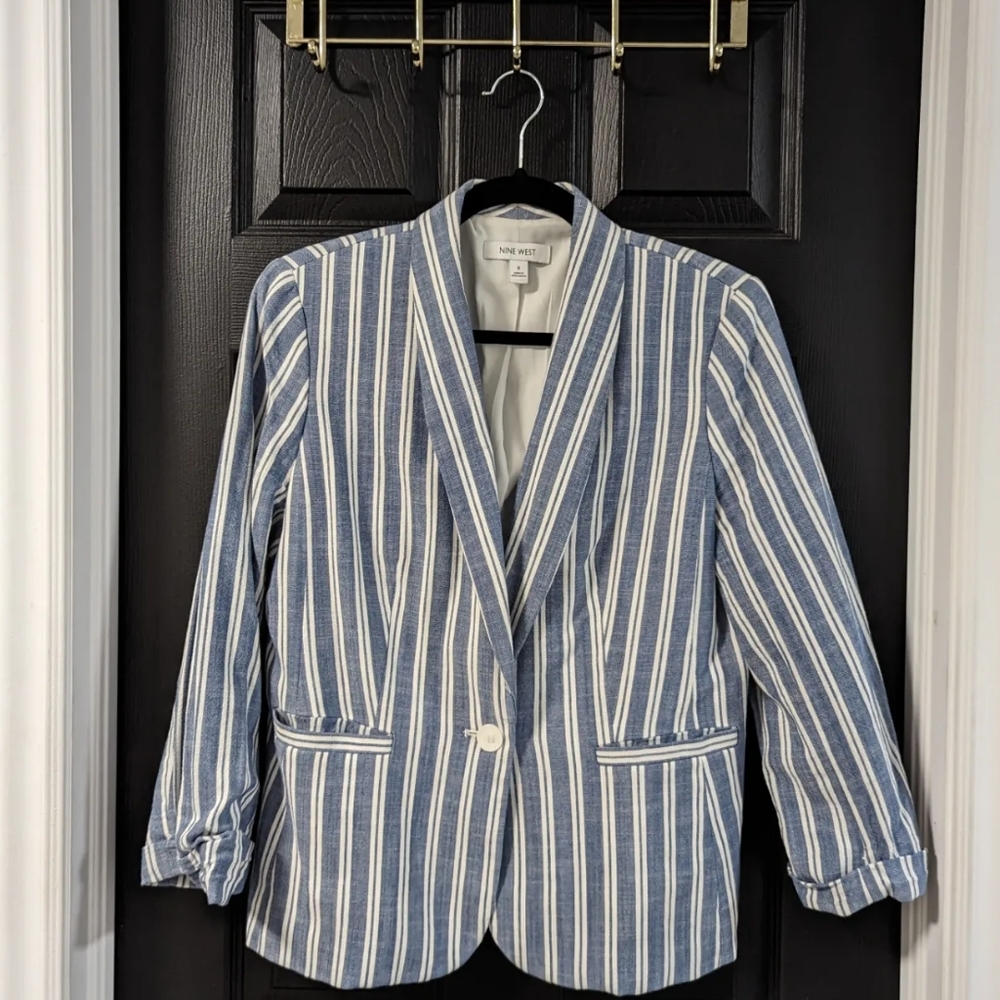 Nine West Striped Blazer